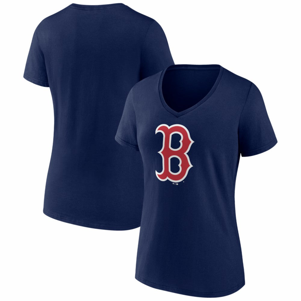 Boston Red Sox Women's Logo V-Neck T-Shirt Navy