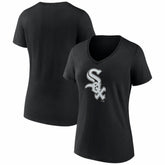 Chicago White Sox Women's Logo V-Neck T-Shirt Black