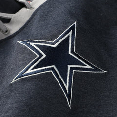 Dallas Cowboys New Era Women's Plus Size Throwback Lace-Up Long Sleeve T-Shirt - Navy discount