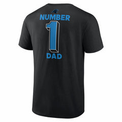 Carolina Panthers #1 Dad Jersey T-Shirt - Black on sale