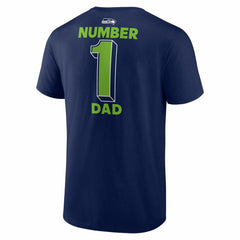 Seattle Seahawks #1 Dad Jersey T-Shirt - College Navy for sale