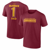 Washington Commanders #1 Dad Jersey T-Shirt - Burgundy discount