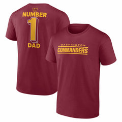 Washington Commanders #1 Dad Jersey T-Shirt - Burgundy discount