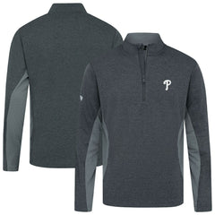 Philadelphia Phillies Levelwear Waffle Insignia 2.0 Quarter-Zip Pullover Heather Black
