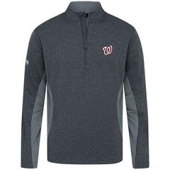 Washington Nationals Levelwear Waffle Insignia 2.0 Quarter-Zip Pullover Heather Black