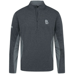 St. Louis Cardinals Levelwear Waffle Insignia 2.0 Quarter-Zip Pullover Heather Black