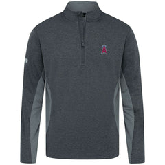 Los Angeles Angels Levelwear Waffle Insignia 2.0 Quarter-Zip Pullover Heather Black