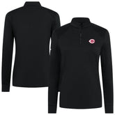 Cincinnati Reds Levelwear Women's Power Insignia 2.0 Quarter-Zip Pullover Top Black