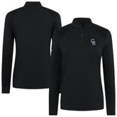 Colorado Rockies Levelwear Women's Power Insignia 2.0 Quarter-Zip Pullover Top Black