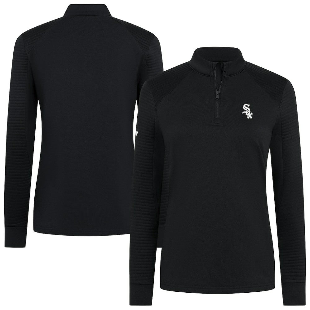 Chicago White Sox Levelwear Women's Power Insignia 2.0 Quarter-Zip Pullover Top Black
