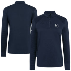 Kansas City Royals Levelwear Women's Power Insignia 2.0 Quarter-Zip Pullover Top Navy