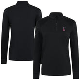 Los Angeles Angels Levelwear Women's Power Insignia 2.0 Quarter-Zip Pullover Top Black