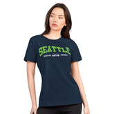 Seattle Seahawks G-III 4Her by Carl Banks Women's Super-Slim Lightweight Winning Crew T-Shirt - Navy cheap