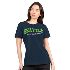 Seattle Seahawks G-III 4Her by Carl Banks Women's Super-Slim Lightweight Winning Crew T-Shirt - Navy cheap
