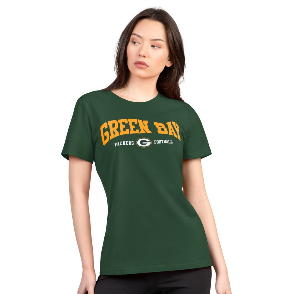 Green Bay Packers G-III 4Her by Carl Banks Women's Super-Slim Lightweight Winning Crew T-Shirt - Green on sale