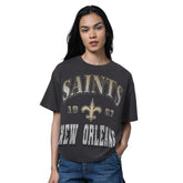 New Orleans Saints Starter Women's Oversized Hall of Fame T-Shirt - Heather Black on sale
