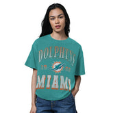 Miami Dolphins Starter Women's Oversized Hall of Fame T-Shirt - Heather Aqua online