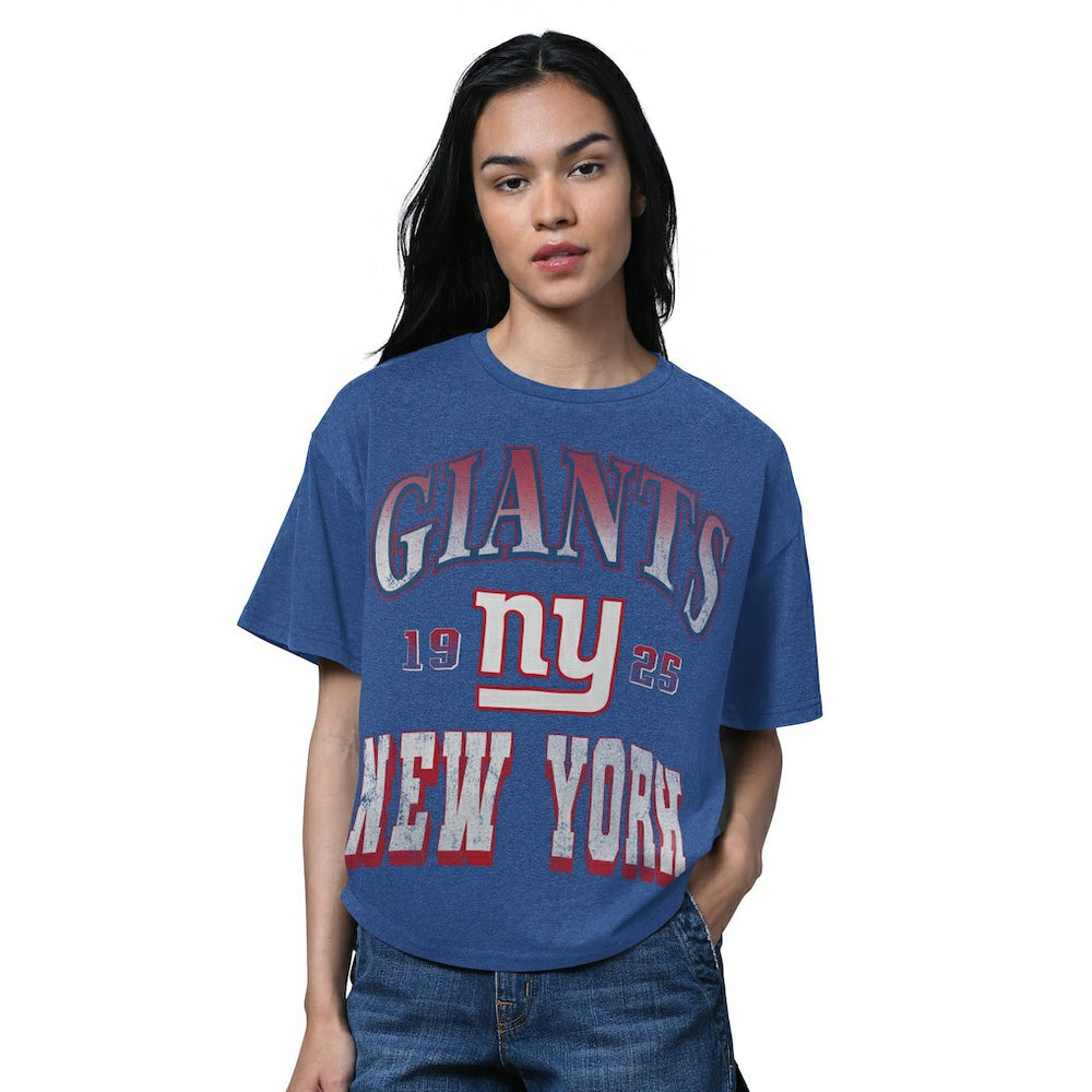 New York Giants Starter Women's Oversized Hall of Fame T-Shirt - Heather Royal discount
