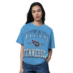 Tennessee Titans Starter Women's Oversized Hall of Fame T-Shirt - Light Blue for sale