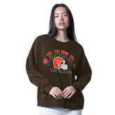 Cleveland Browns G-III 4Her by Carl Banks Women's Oversized Feud Sweatshirt - Brown sale