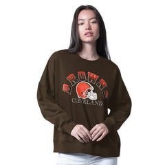 Cleveland Browns G-III 4Her by Carl Banks Women's Oversized Feud Sweatshirt - Brown sale