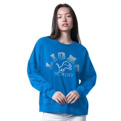 Detroit Lions G-III 4Her by Carl Banks Women's Oversized Feud Sweatshirt - Blue discount