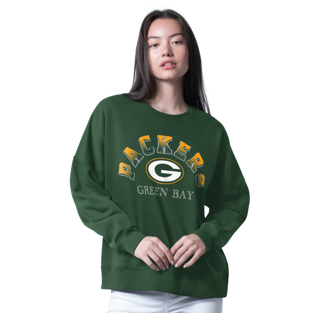 Green Bay Packers G-III 4Her by Carl Banks Women's Oversized Feud Sweatshirt - Green on sale