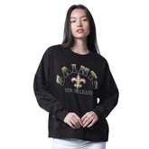 New Orleans Saints G-III 4Her by Carl Banks Women's Oversized Feud Sweatshirt - Black discount