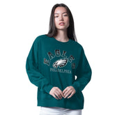 Philadelphia Eagles G-III 4Her by Carl Banks Women's Oversized Feud Sweatshirt - Midnight Green discount