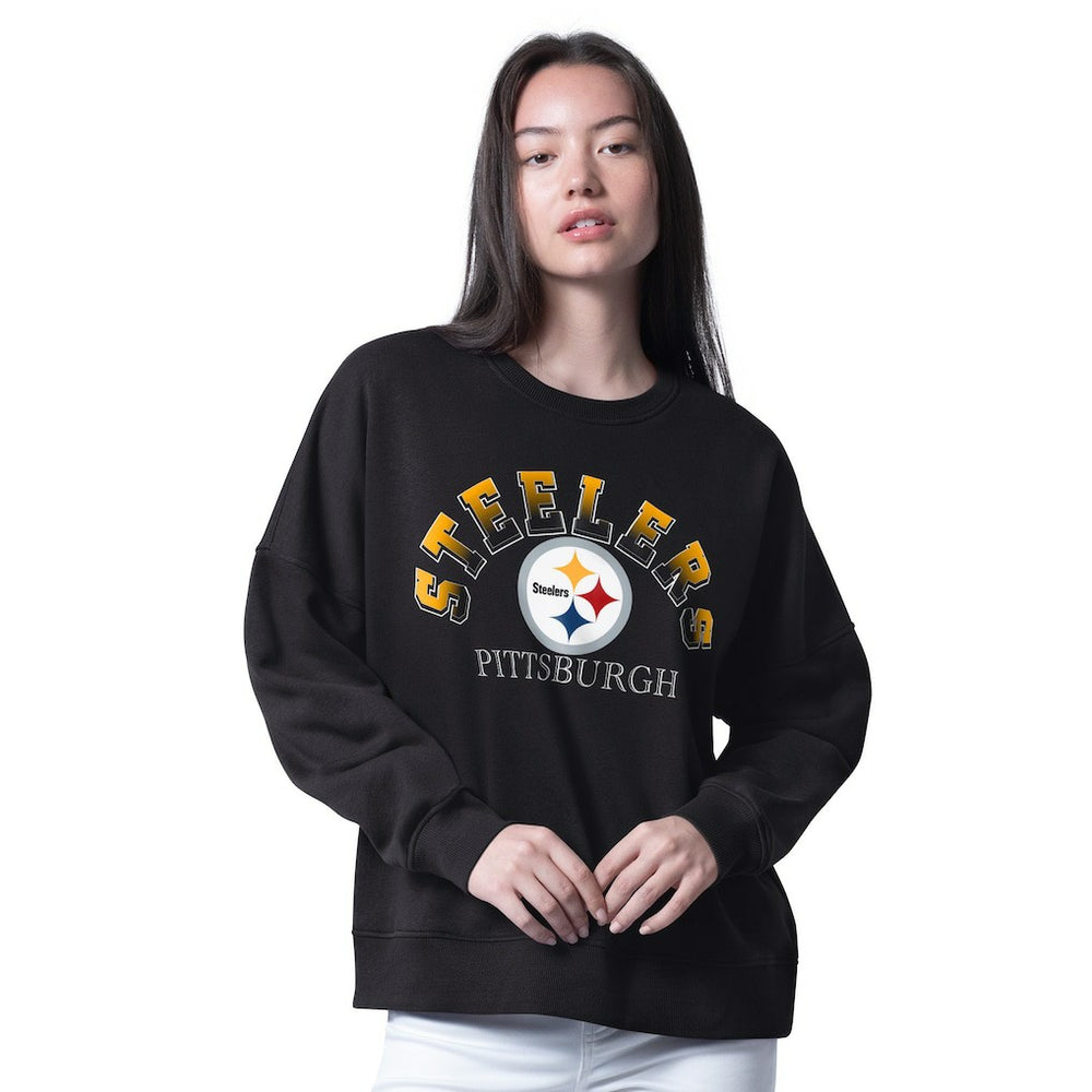 Pittsburgh Steelers G-III 4Her by Carl Banks Women's Oversized Feud Sweatshirt - Black for sale
