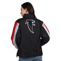 Atlanta Falcons Starter Women's Thursday Night Gridiron Half-Zip Jacket - Black/Red on sale