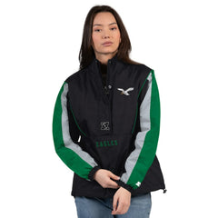 Philadelphia Eagles Starter Women's Thursday Night Gridiron Half-Zip Jacket - Black/Kelly Green sale