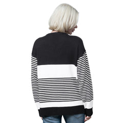 Detroit Lions Starter Women's No Huddle Striped V-Neck Sweater - Black discount