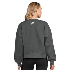 Philadelphia Eagles Starter Women's Show Up Cropped Fleece Pullover Sweatshirt - Heather Gray on sale