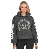 Washington Commanders Starter Women's Star Player Cropped Fleece Pullover Hoodie - Heather Charcoal sale