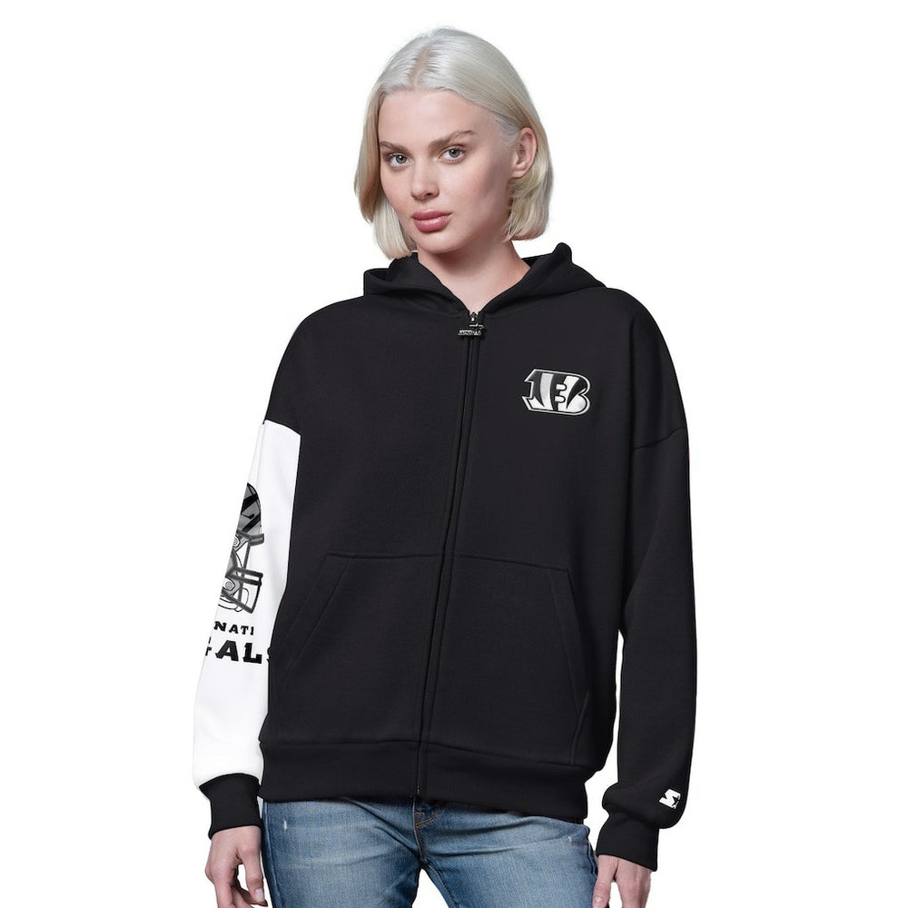 Cincinnati Bengals Starter Women's 4th Down Full-Zip Hoodie - Black on sale