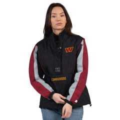 Washington Commanders Starter Women's Thursday Night Gridiron Half-Zip Jacket - Black/Burgundy online