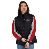 Kansas City Chiefs Starter Women's Thursday Night Gridiron Half-Zip Jacket - Black/Red on sale