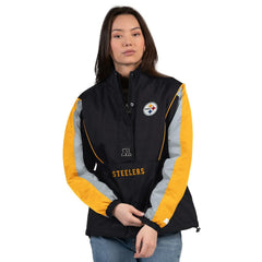Pittsburgh Steelers Starter Women's Thursday Night Gridiron Half-Zip Jacket - Black/Gold outlet