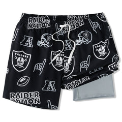 Las Vegas Raiders Chubbies The Neon 5.5" Classic Lined Swim Trunks - Black on sale