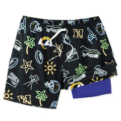 Los Angeles Rams Chubbies The Neon 5.5" Classic Lined Swim Trunks - Black cheap
