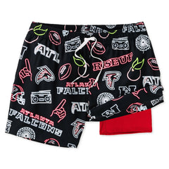 Atlanta Falcons Chubbies The Neon 5.5" Classic Lined Swim Trunks - Black for sale