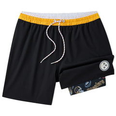 Pittsburgh Steelers Chubbies 5.5" Classic Lined Swim Trunks - Black discount