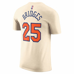 Mikal Bridges New York Knicks Unisex 2025/26 City Edition Name & Number T-Shirt - Cream online