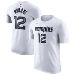 Ja Morant Memphis Grizzlies Unisex 2025/26 City Edition Name & Number T-Shirt - White for sale