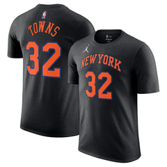 Karl-Anthony Towns New York Knicks Jordan Brand Unisex Name & Number T-Shirt - Statement Edition - Black shop
