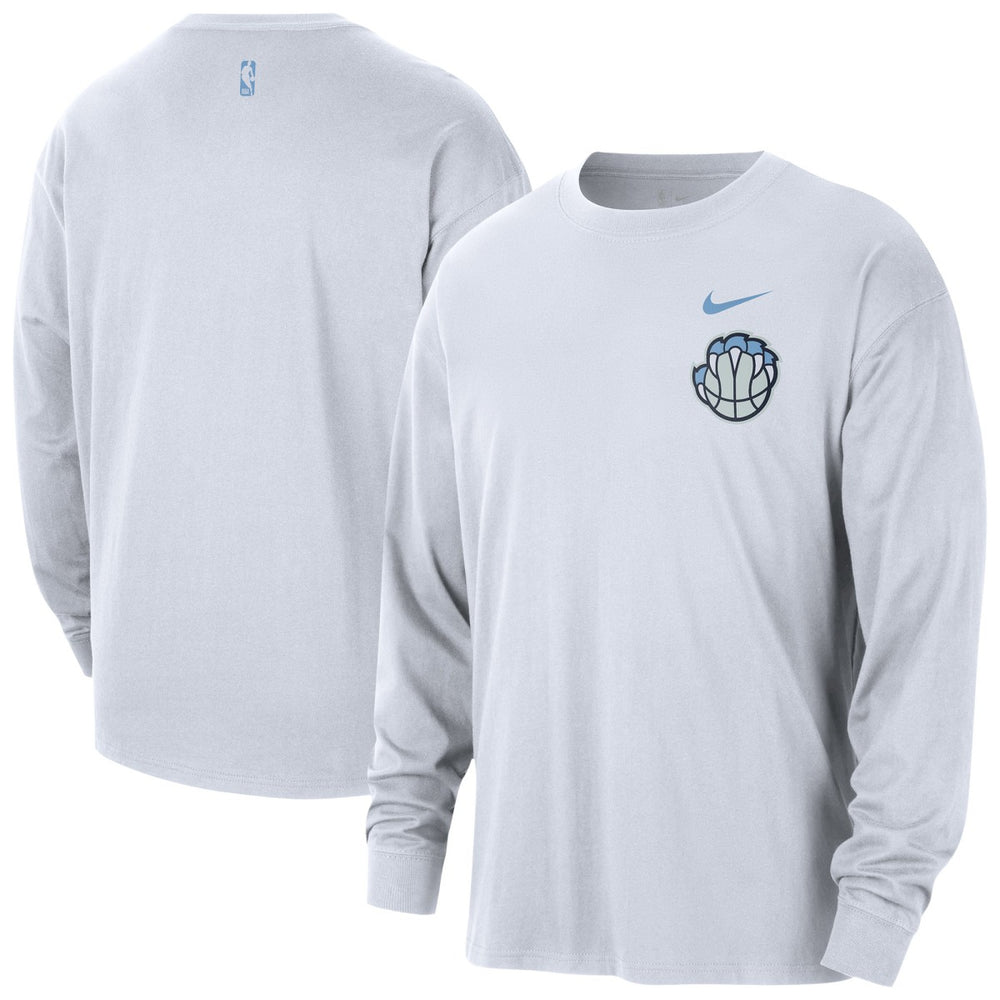 Memphis Grizzlies 2025/26 City Edition Remix Essential Logo Long Sleeve T-Shirt - White for sale