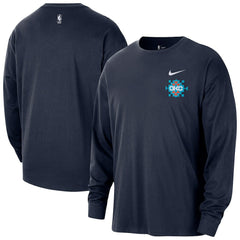 Oklahoma City Thunder 2025/26 City Edition Remix Essential Logo Long Sleeve T-Shirt - Navy for sale