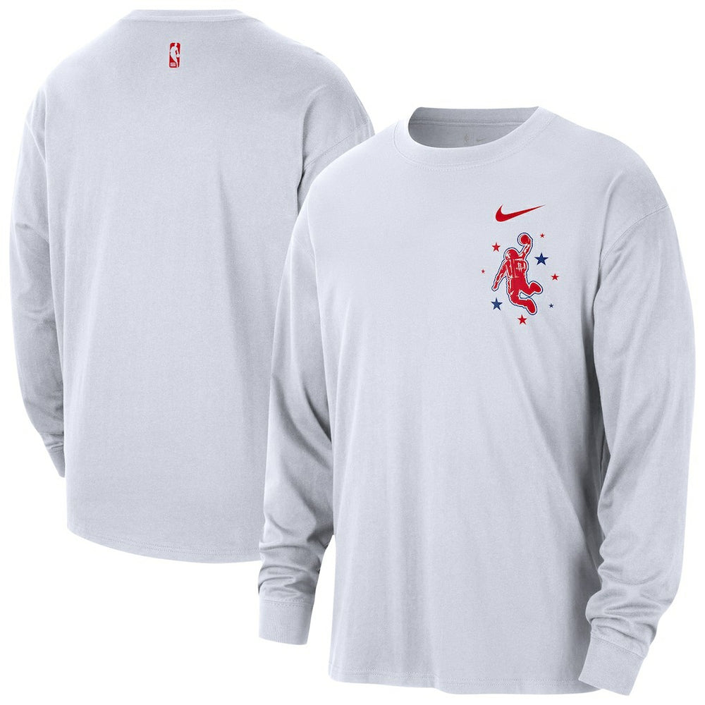 Houston Rockets 2025/26 City Edition Remix Essential Logo Long Sleeve T-Shirt sale - White online
