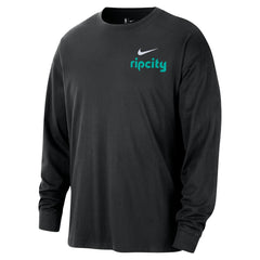 Portland Trail Blazers 2025/26 City Edition Remix Essential Logo Long Sleeve T-Shirt - Black outlet